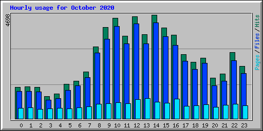 Hourly usage for October 2020